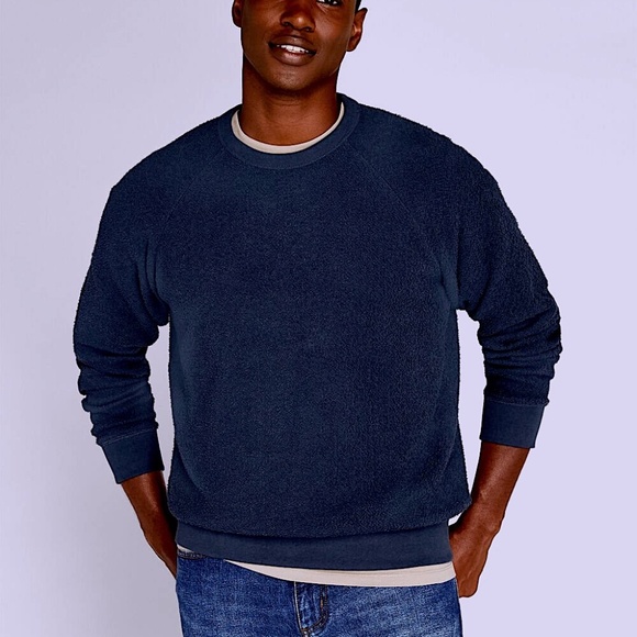 Long Sleeve Bouclé Sweatshirt - Brand New - NEVER WORN - Navy